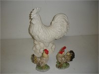 Ceramic Roosters  tallest - 14 inches