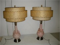 1950 Mid Century Table Lamp Set  29 inches tall