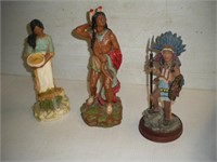 Native American Statues 14 inch Tall
