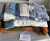 Afghan and quilted lap blanket