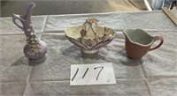 Lefton vase, L &M ceramic Basket, Shenango