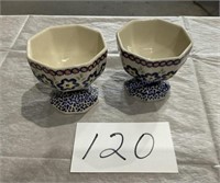 Polish pottery sherbet dishes