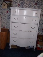 Tall white dresser, 5 drawers