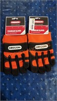 Oregon chainsaw gloves sz L left hand protection