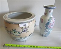 Vintage Asian Planter & Vase
