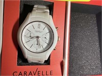 CARAVELLE WOMENS WHITE WRIST WATCH