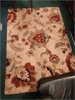 AREA RUG FLORAL PATTERN SHAG AND MAT