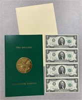 $2 Uncut Sheet Collector Bills