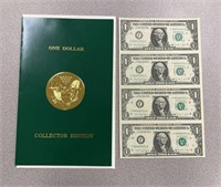 $1 Uncut Sheet Collector Bills