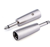 XLR Male to 1/4 Inch Male TS Adapter - 6.35mm