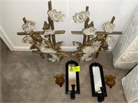 PAIR OF SCONCES AND SYROCO PIECES