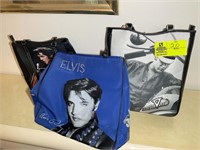 GROUP OF 3 ELVIS THEMED TOTE BAGS
