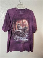 The Mountain Tie Dye Purple Wolf Shirt