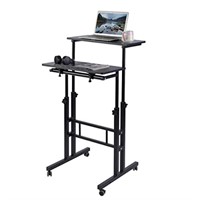 Adjustable Desk With Rolling Wheels, Portable Lapt