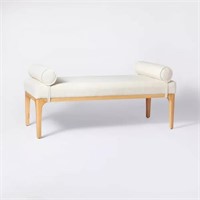 Randolph Bench With Bolster Pillows Linen -