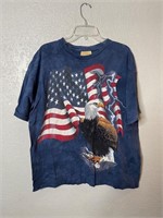 The Mountain Tie Dye Flag Eagle Shirt
