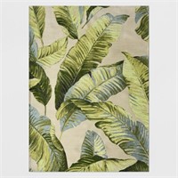 5' X 7' Vacation Tropical Outdoor Rug Green -