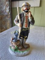 emmett kelly jr clown fisherman porcelain figurine