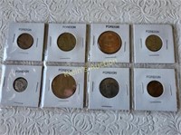 vintage foreign 8 coins 1950's too nice!