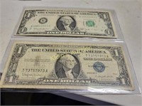 old barr note & silver cert bills dollars currency