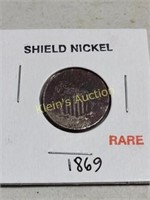 rare 1869 shield nickel