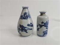 Chinese Blue White Qing Dynasty Snuff Bottles
