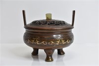Antique Chinese Champleve Bronze Censer