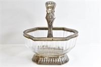 Sterlng Silver Mounted Crystal French Compote