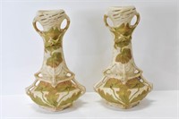 Teplitz Attributed Porcelain Vase pair