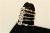 5 Ladies 14k gold Diamond Rings (3) size 7,