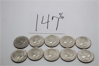 (10) Half Dollar Coins