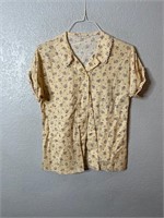 Vintage Floral Button Up Shirt Top