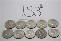 (10) Half Dollar Coins