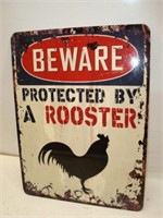 Beware Rooster Sign