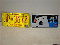 New Mexico and Cola License Plates