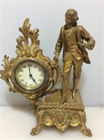 Vintage German Figural Gilded Clock. Damage to