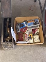 Wooden ammo box- hardware lot