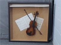 Mounted Violin W Sheet Music In Shadow Box