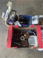 3 Misc box lots - stationary- calculator- phone