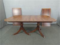 Ethan Allen Flame Mahogany Dining Table - 2 Leaves