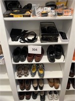 6 Shelf lot- closet- ink- shoes- camera lot