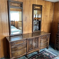 Dresser with Double Mirrors