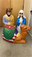Vintage 3 Piece Blow Mold Christmas Nativity