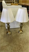 2 Stiffel Antique Brass Table Lamps W/Ivory
