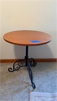 Cute round side table with metal stand
23”w x