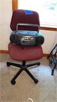 Sanyo stereo and office chair