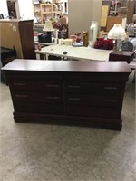 Nice Broyhill double dresser with glass pulls. 68
