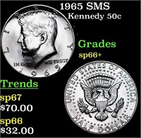 1965 SMS Kennedy Half Dollar 50c Grades sp66+