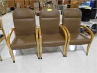 3 BROWN GUEST CHAIRS