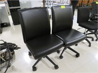 2 LEATHER OFFICE CHAIRS